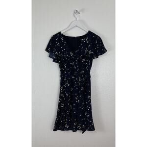 DKNY Blue Floral A-Line Dress Petite Size 4P NWT